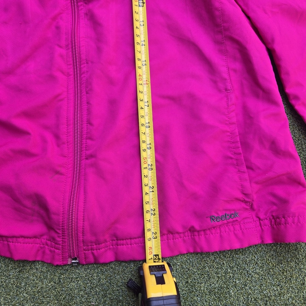 Reebok Jacket Women's Large Pink Windbreaker Long Sleeve Lightweight - Picture 12 of 14